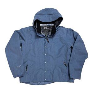 MARMOT Waterproof Outdoor Windbreaker Blue Rain Jacket w Hood Womens XL